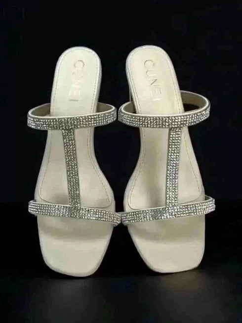 Womens White Shimmery Heels